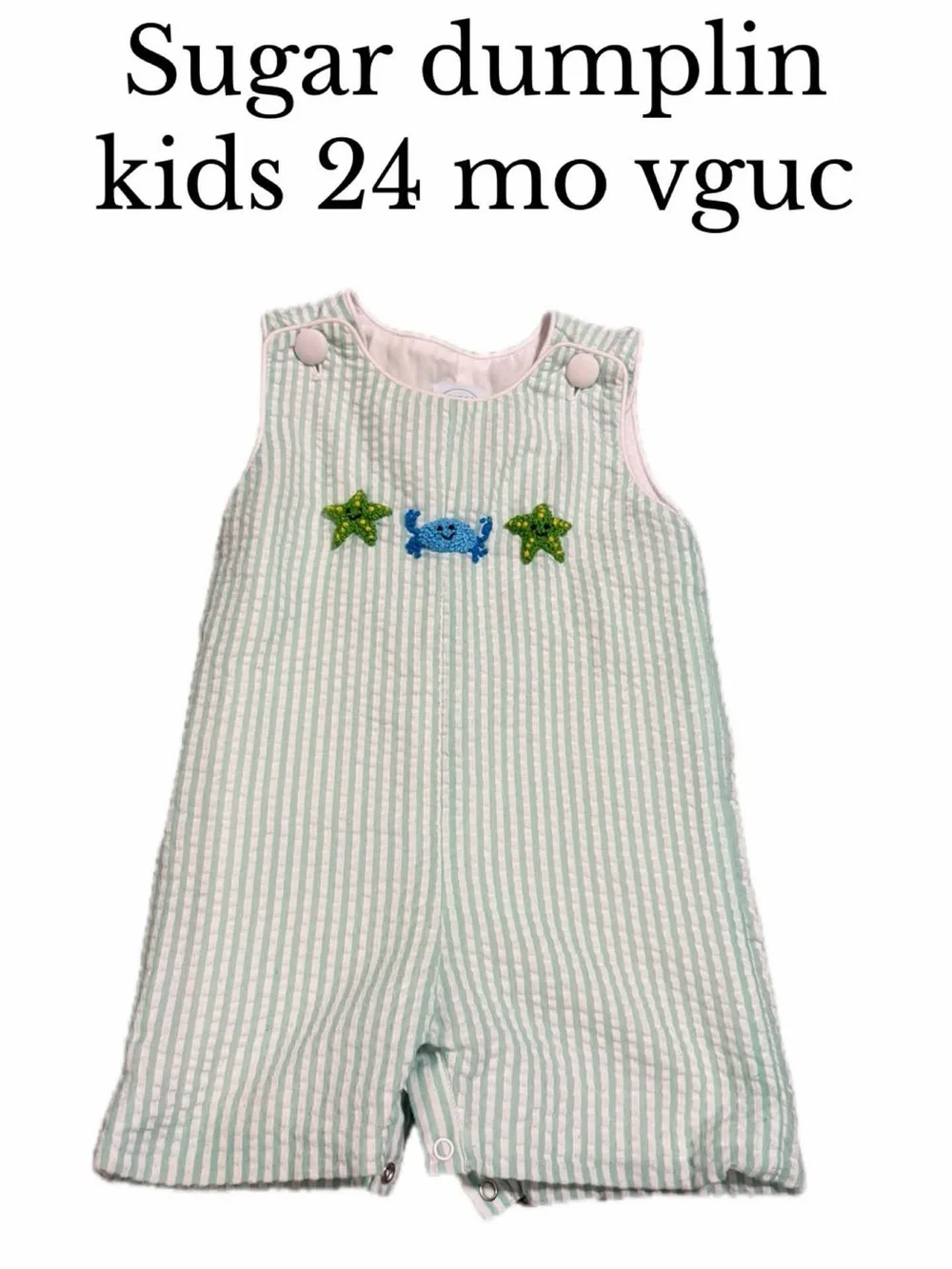 Sugar dumplin 24 month crab seahorse soft shortall